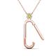 2 - Fahari Peridot Accent Paperclip Charm Holder Pendant Necklace 