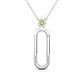 1 - Fahari Peridot Accent Paperclip Charm Holder Pendant Necklace 