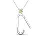 2 - Fahari Peridot Accent Paperclip Charm Holder Pendant Necklace 
