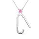 2 - Fahari Pink Sapphire Accent Paperclip Charm Holder Pendant Necklace 