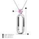 4 - Fahari Pink Sapphire Accent Paperclip Charm Holder Pendant Necklace 