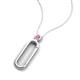 5 - Fahari Pink Sapphire Accent Paperclip Charm Holder Pendant Necklace 