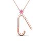 2 - Fahari Pink Sapphire Accent Paperclip Charm Holder Pendant Necklace 
