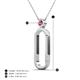 4 - Fahari Pink Tourmaline Accent Paperclip Charm Holder Pendant Necklace 
