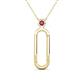 1 - Fahari Pink Tourmaline Accent Paperclip Charm Holder Pendant Necklace 