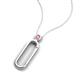 5 - Fahari Pink Tourmaline Accent Paperclip Charm Holder Pendant Necklace 