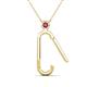 2 - Fahari Pink Tourmaline Accent Paperclip Charm Holder Pendant Necklace 
