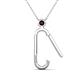 2 - Fahari Red Garnet Accent Paperclip Charm Holder Pendant Necklace 
