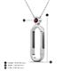 4 - Fahari Red Garnet Accent Paperclip Charm Holder Pendant Necklace 