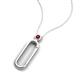 5 - Fahari Red Garnet Accent Paperclip Charm Holder Pendant Necklace 