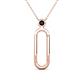 1 - Fahari Red Garnet Accent Paperclip Charm Holder Pendant Necklace 