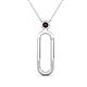 1 - Fahari Red Garnet Accent Paperclip Charm Holder Pendant Necklace 