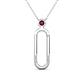 1 - Fahari Rhodolite Garnet Accent Paperclip Charm Holder Pendant Necklace 