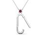 2 - Fahari Rhodolite Garnet Accent Paperclip Charm Holder Pendant Necklace 