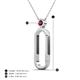 4 - Fahari Rhodolite Garnet Accent Paperclip Charm Holder Pendant Necklace 