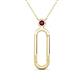 1 - Fahari Rhodolite Garnet Accent Paperclip Charm Holder Pendant Necklace 