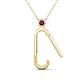 2 - Fahari Rhodolite Garnet Accent Paperclip Charm Holder Pendant Necklace 