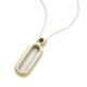 5 - Fahari Rhodolite Garnet Accent Paperclip Charm Holder Pendant Necklace 