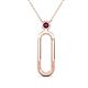 1 - Fahari Rhodolite Garnet Accent Paperclip Charm Holder Pendant Necklace 