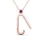 2 - Fahari Rhodolite Garnet Accent Paperclip Charm Holder Pendant Necklace 