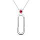 1 - Fahari Ruby Accent Paperclip Charm Holder Pendant Necklace 