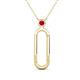 1 - Fahari Ruby Accent Paperclip Charm Holder Pendant Necklace 