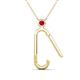 2 - Fahari Ruby Accent Paperclip Charm Holder Pendant Necklace 