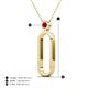 4 - Fahari Ruby Accent Paperclip Charm Holder Pendant Necklace 