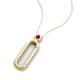 5 - Fahari Ruby Accent Paperclip Charm Holder Pendant Necklace 