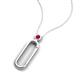 5 - Fahari Ruby Accent Paperclip Charm Holder Pendant Necklace 