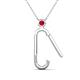 2 - Fahari Ruby Accent Paperclip Charm Holder Pendant Necklace 