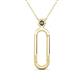 1 - Fahari Smoky Quartz Accent Paperclip Charm Holder Pendant Necklace 