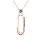 1 - Fahari Smoky Quartz Accent Paperclip Charm Holder Pendant Necklace 