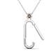 2 - Fahari Smoky Quartz Accent Paperclip Charm Holder Pendant Necklace 