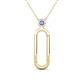 1 - Fahari Tanzanite Accent Paperclip Charm Holder Pendant Necklace 