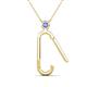 2 - Fahari Tanzanite Accent Paperclip Charm Holder Pendant Necklace 