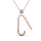 2 - Fahari Tanzanite Accent Paperclip Charm Holder Pendant Necklace 