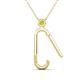 2 - Fahari Yellow Diamond Accent Paperclip Charm Holder Pendant Necklace 