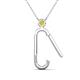 2 - Fahari Yellow Diamond Accent Paperclip Charm Holder Pendant Necklace 