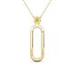 1 - Fahari Yellow Diamond Accent Paperclip Charm Holder Pendant Necklace 
