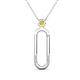 1 - Fahari Yellow Diamond Accent Paperclip Charm Holder Pendant Necklace 