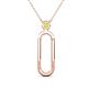 1 - Fahari Yellow Sapphire Accent Paperclip Charm Holder Pendant Necklace 