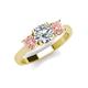 4 - Quyen 2.06 ctw (7.00 mm) Round Moissanite and Morganite Three Stone Engagement Ring 