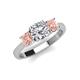 4 - Quyen 2.06 ctw (7.00 mm) Round Moissanite and Morganite Three Stone Engagement Ring 