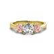1 - Quyen 2.06 ctw (7.00 mm) Round Moissanite and Morganite Three Stone Engagement Ring 