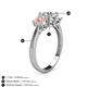 5 - Quyen 1.96 ctw (6.50 mm) Round Moissanite and Morganite Three Stone Engagement Ring 