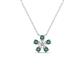1 - Bloom Created Alexandrite and Lab Grown Diamonds Petite Women Flower Pendant Necklace 