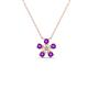 1 - Bloom Amethyst and Lab Grown Diamonds Petite Women Flower Pendant Necklace 