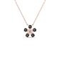 1 - Bloom Black Diamonds and Lab Grown Diamonds Petite Women Flower Pendant Necklace 