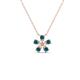 1 - Bloom Blue Diamonds and Lab Grown Diamonds Petite Women Flower Pendant Necklace 